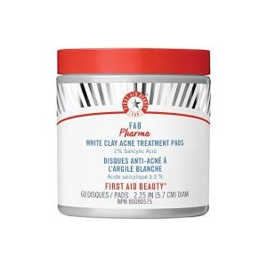 FAB Pharma White Clay Acne Treatment Pads 2% Salicylic Acid - First Aid  Beauty